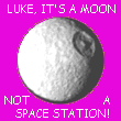 Picture of moon Mimas with caption: Luke, it's a moon, not a space station!